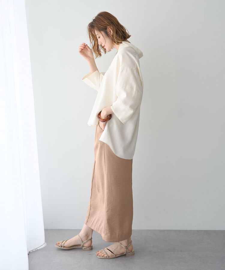 YECCA VECCA「シャイニーツイルナロースカート」|タイト|