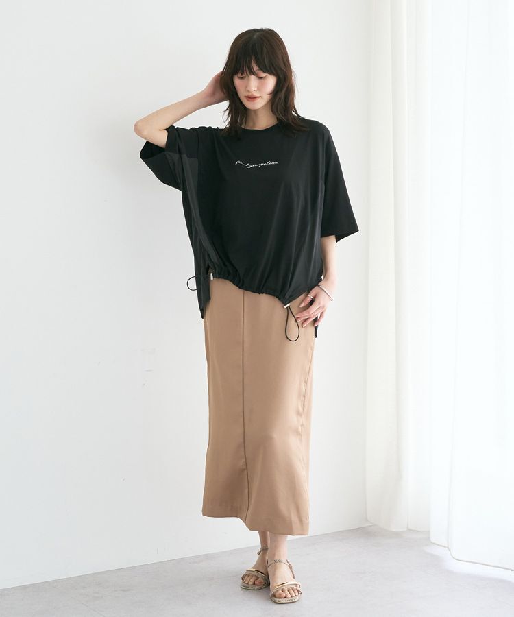 YECCA VECCA「シャイニーツイルナロースカート」|タイト|