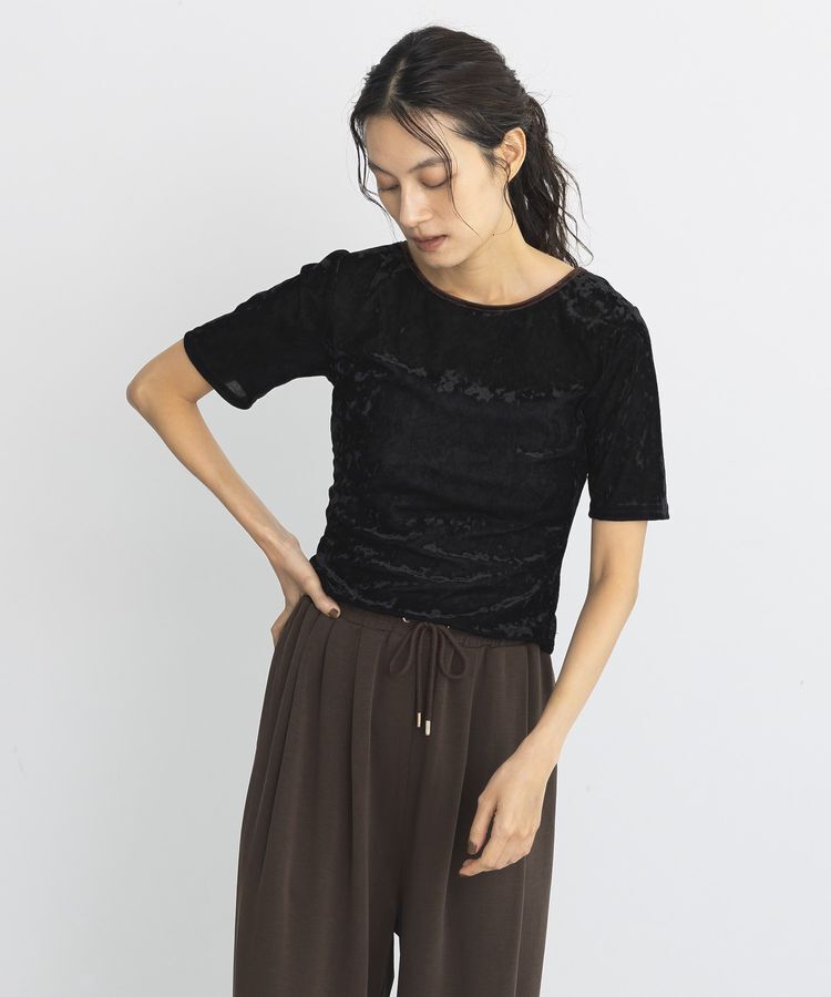 GARAGE OF GOOD CLOTHING「バックオープン配色ベロアプルオーバー」|Tシャツ・カットソー|