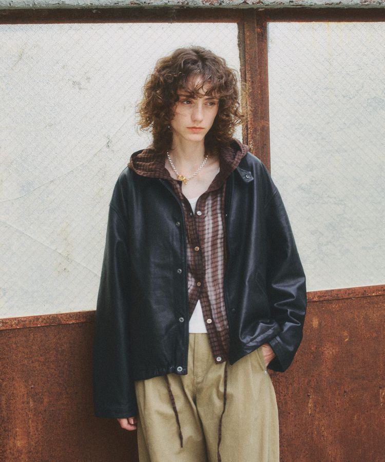 GARAGE OF GOOD CLOTHING「シアーチェックフード付きブラウス」|シャツ・ブラウス|