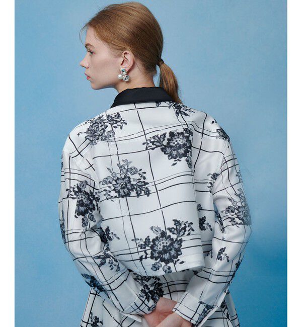 LOULOU WILLOUGHBY「【LOULOU WILLOUGHBY】SILK COフラワーチェックシャツブラウス」|シャツ・ブラウス|