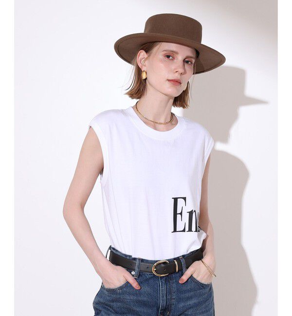 allureville「ラウンドロゴフレンチスリーブ プルオーバー」|Tシャツ・カットソー|ブラック