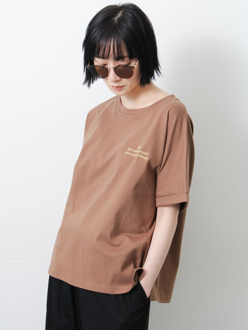 Samansa Mos2「◇【接触冷感/UVカット】アソート刺繍Tシャツ」|ニット・セーター|