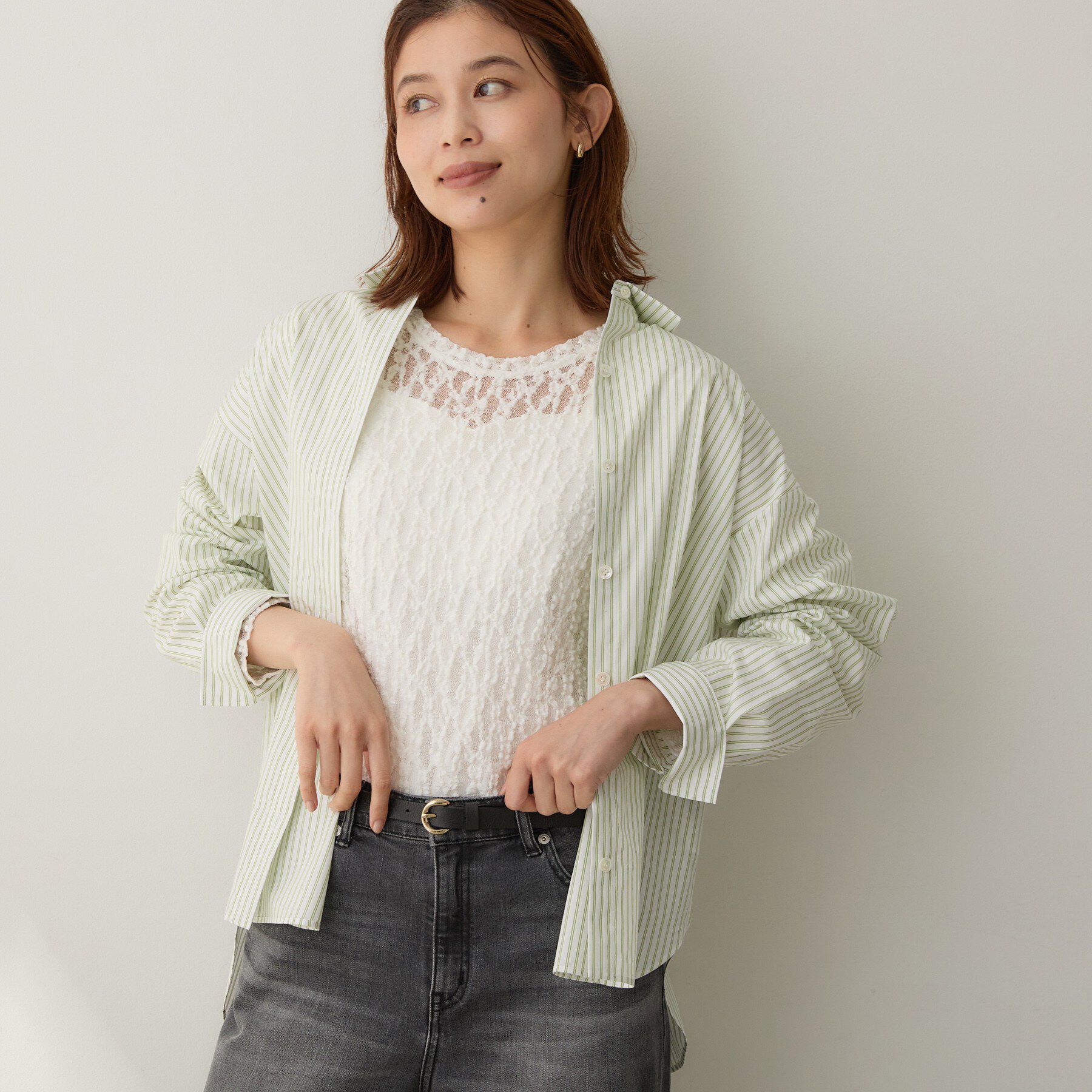 UNTITLED「【多色展開】カラーベーシックシャツ」|シャツ・ブラウス|グリーン(325)