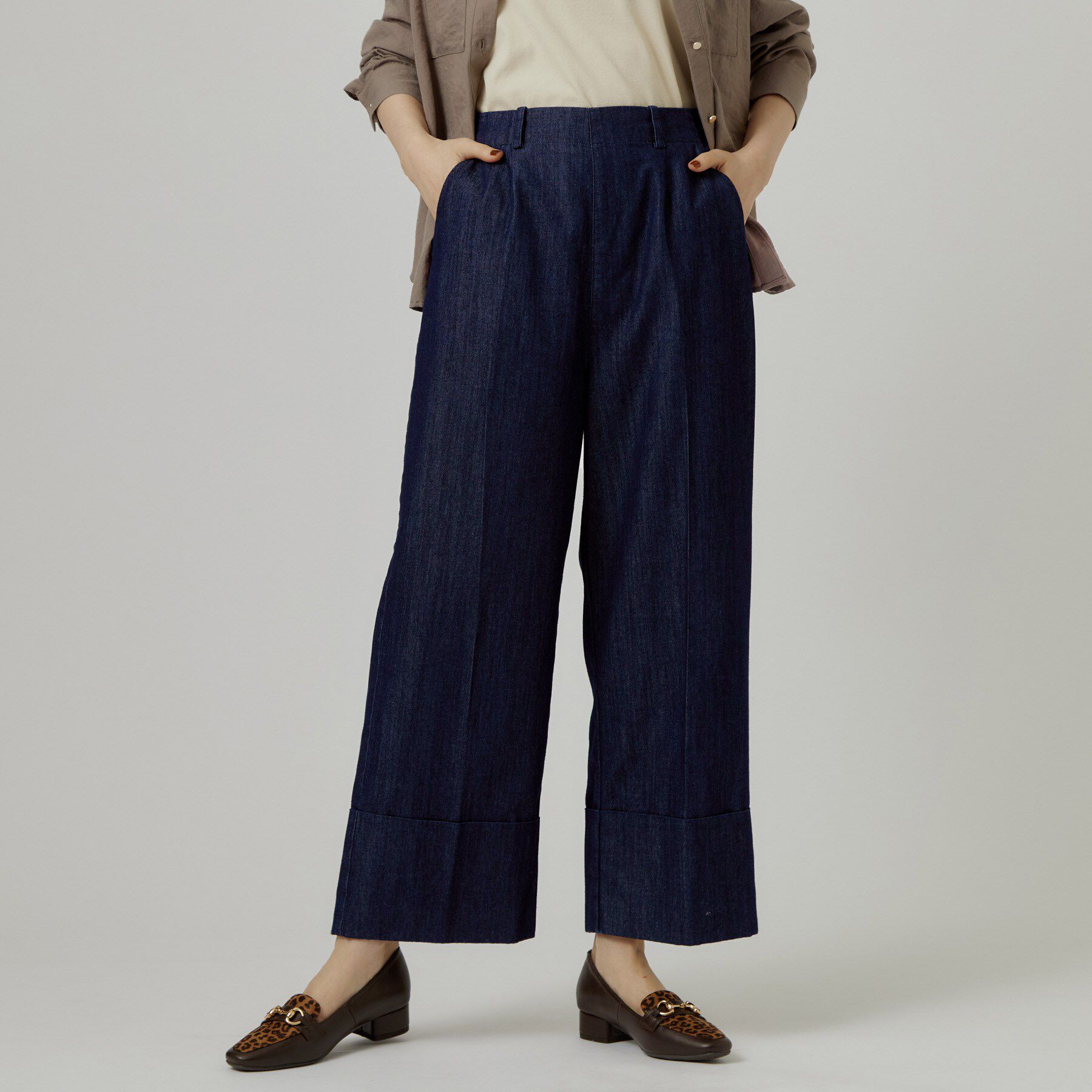grove「ダブルヘムワイドデニムパンツ」|デニム|