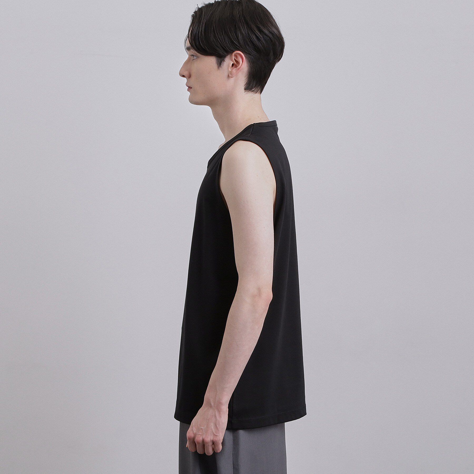 tk.TAKEO KIKUCHI「【UVカット／接触冷感】スムースシルケット ノースリーブカットソー」|Tシャツ・カットソー|