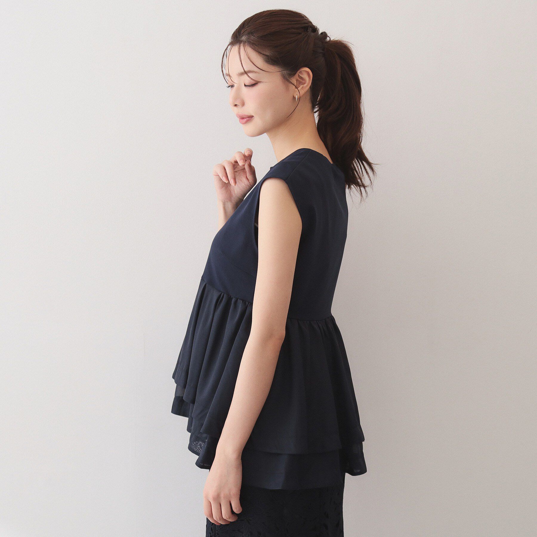 index「ダブルペプラムトップス【洗濯機OK】」|Tシャツ・カットソー|