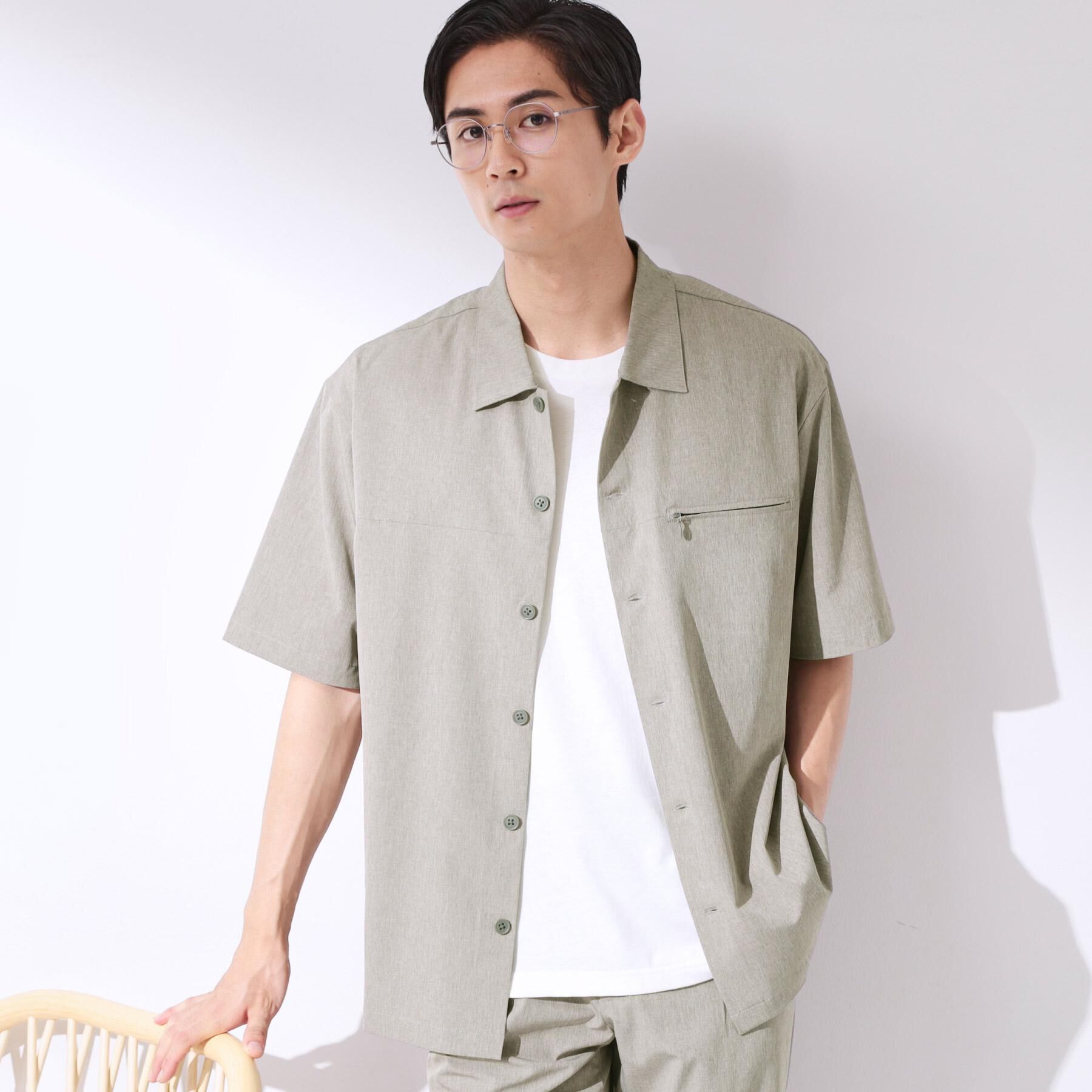 THE SHOP TK「【吸水速乾／接触冷感／防シワ／マシンウォッシャブル】ハイドロクール 半袖シャツ」|シャツ・ブラウス|