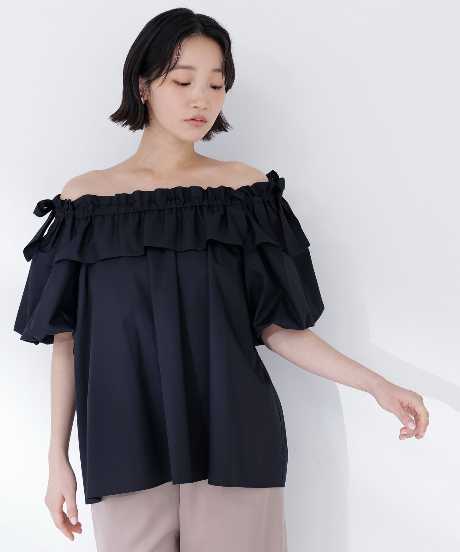  「＜Oggi.jp掲載＞ショルダーリボンブラウス」|シャツ・ブラウス|