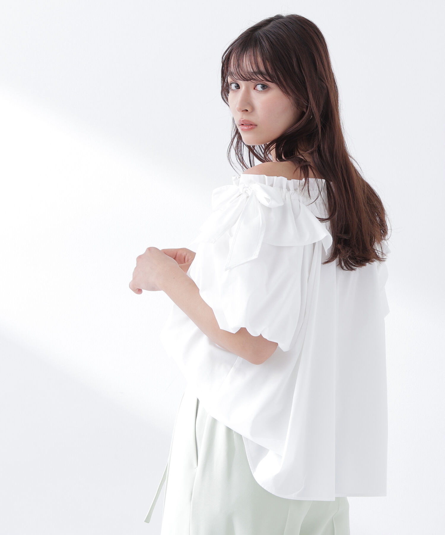  「＜Oggi.jp掲載＞ショルダーリボンブラウス」|シャツ・ブラウス|