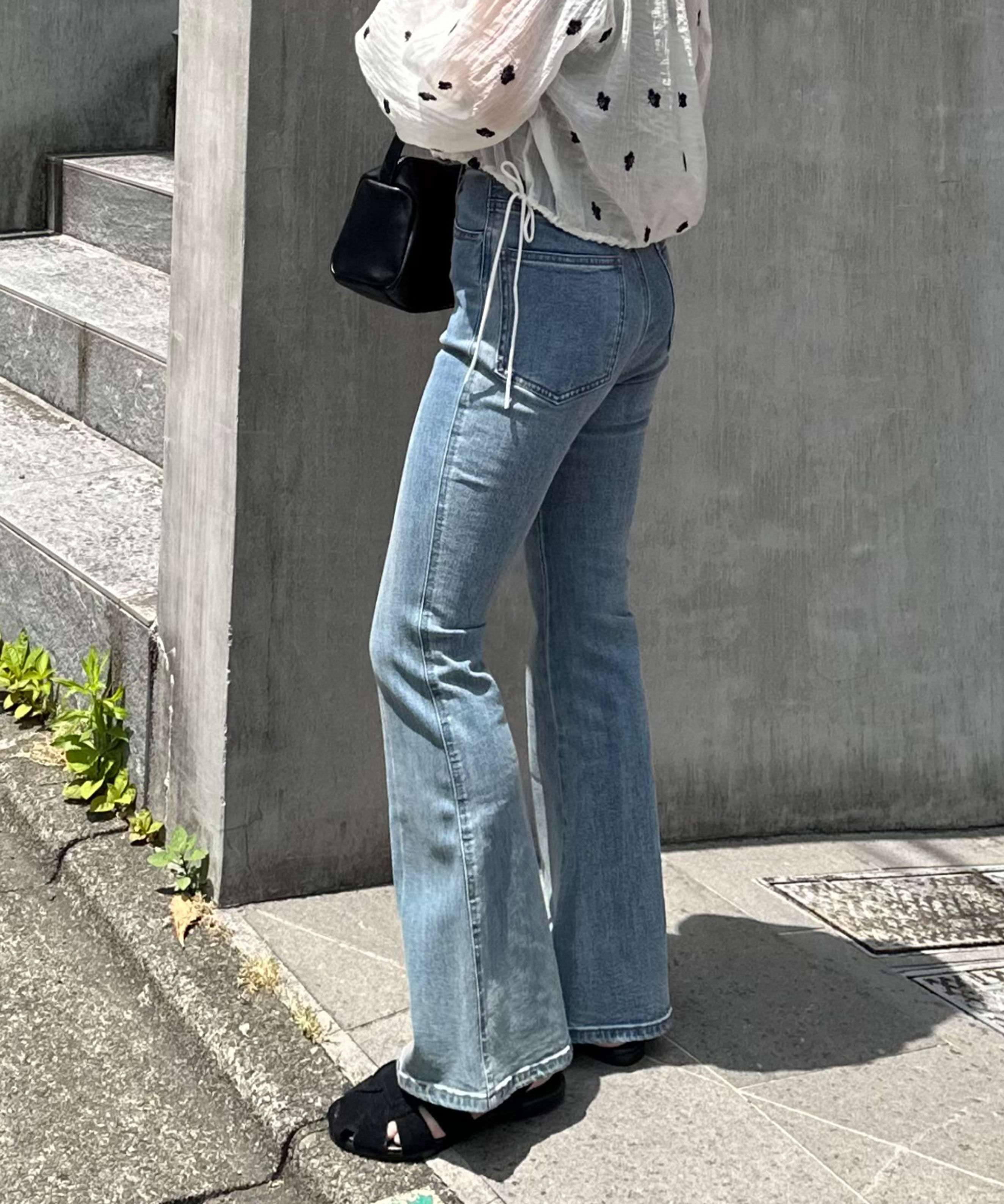  「[低身長サイズ/Sシリーズ]内スリットベルボトムデニムパンツ」|その他|