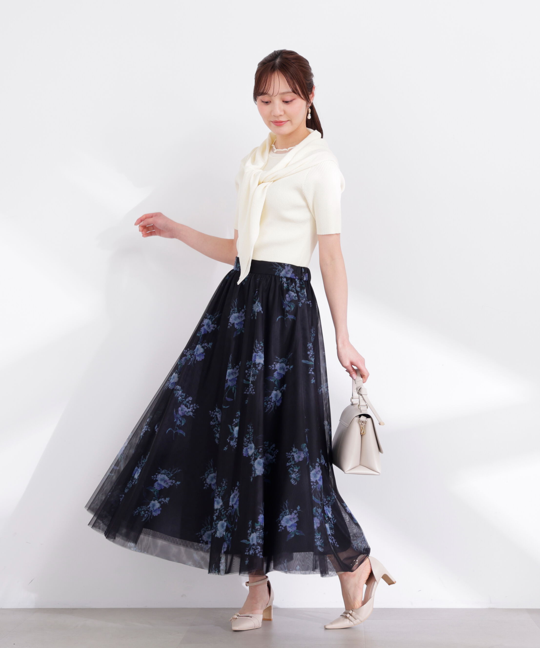 PROPORTION BODY DRESSING「花柄チュールスカート 26SS」|スカート|