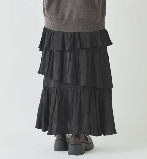 archives「マットサテン配色メローティアードスカート」|スカート|