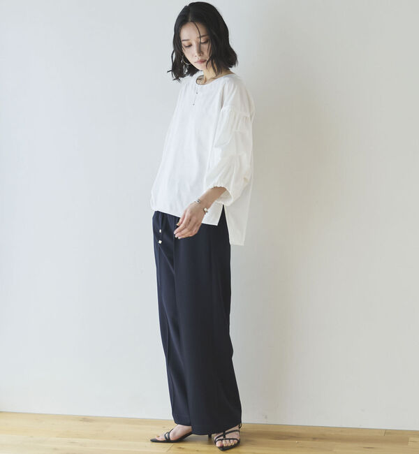 Doux archives「【接触冷感／イージーケア】タックデザイントップス／」|Tシャツ・カットソー|