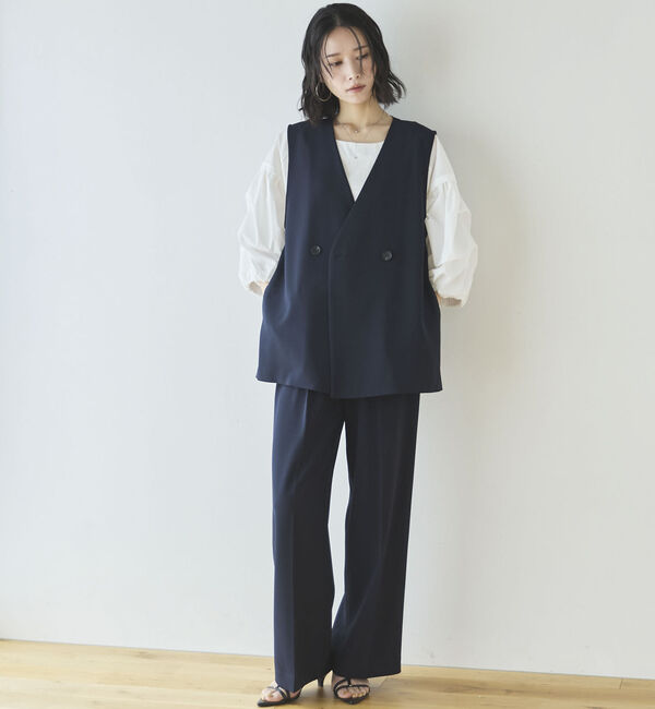 Doux archives「【接触冷感／イージーケア】タックデザイントップス／」|Tシャツ・カットソー|
