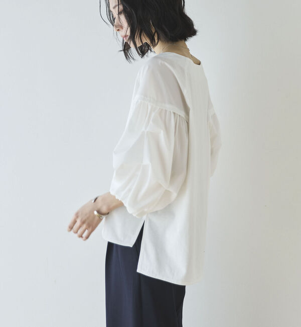 Doux archives「【接触冷感／イージーケア】タックデザイントップス／」|Tシャツ・カットソー|