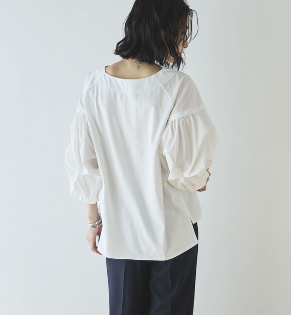 Doux archives「【接触冷感／イージーケア】タックデザイントップス／」|Tシャツ・カットソー|