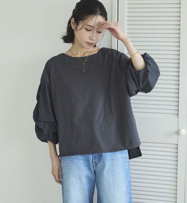 Doux archives「【接触冷感／イージーケア】タックデザイントップス／」|Tシャツ・カットソー|