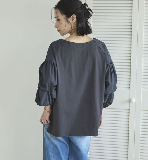 Doux archives「【接触冷感／イージーケア】タックデザイントップス／」|Tシャツ・カットソー|