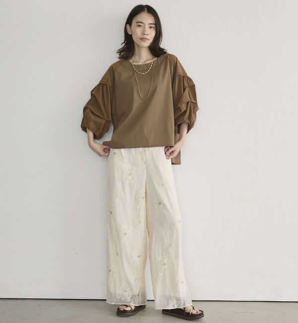 Doux archives「【接触冷感／イージーケア】タックデザイントップス／」|Tシャツ・カットソー|