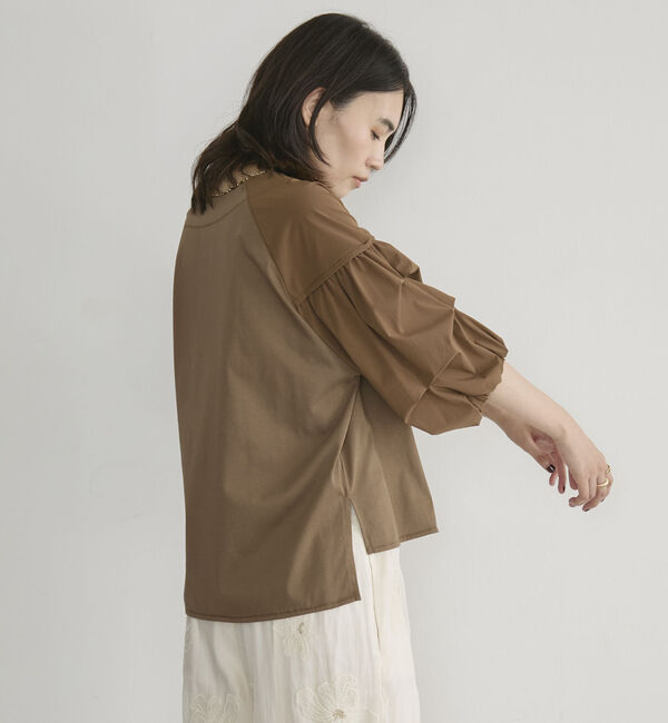 Doux archives「【接触冷感／イージーケア】タックデザイントップス／」|Tシャツ・カットソー|
