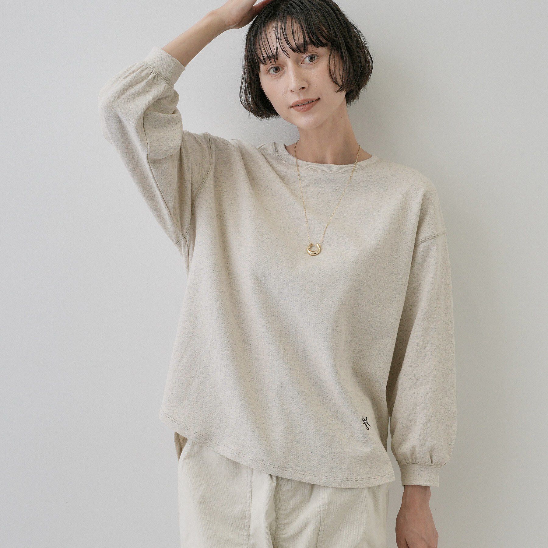 Dessin「バックヘンリーカットソー長袖」|Tシャツ・カットソー|ライトベージュ(05