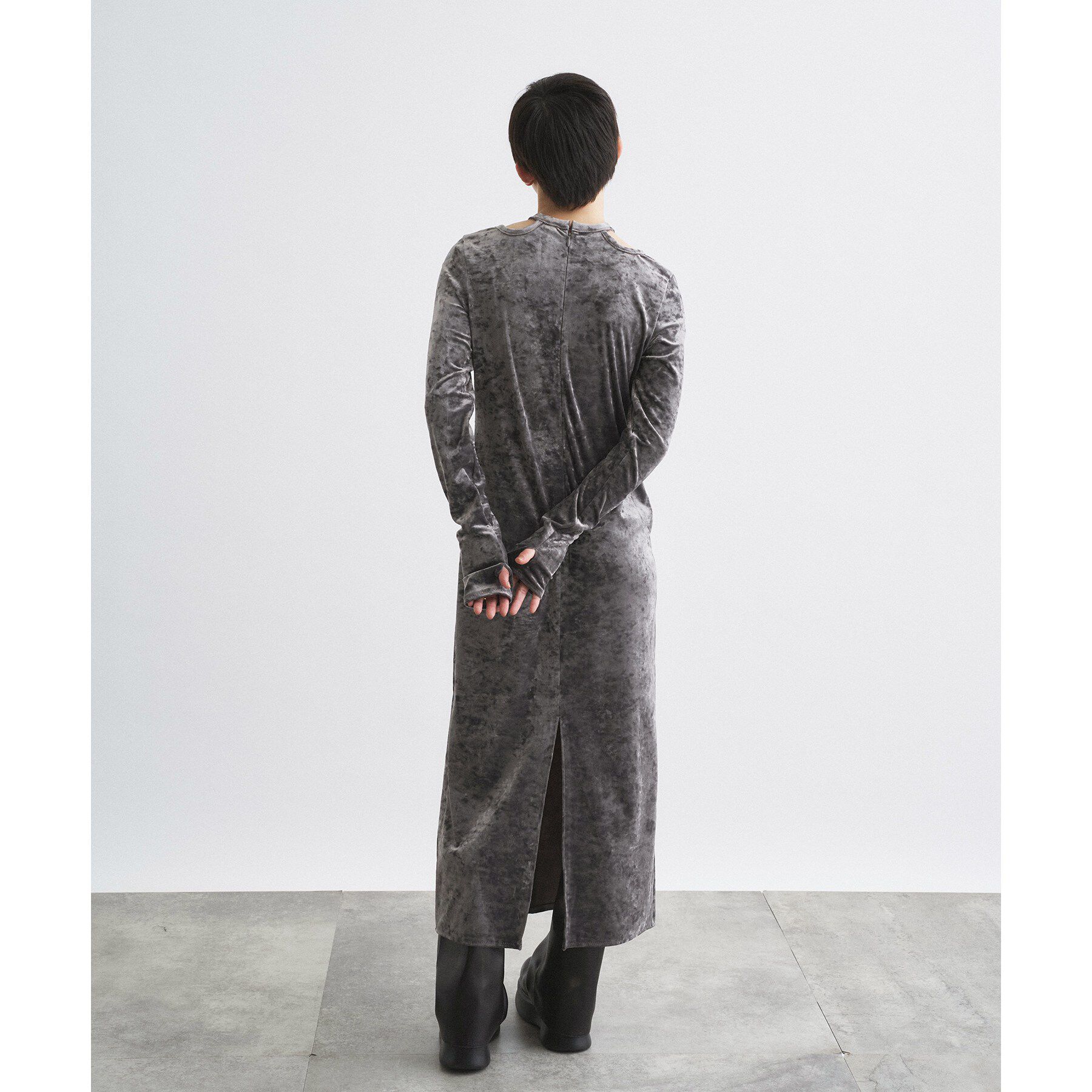 CODE A「【ReRe】neck point velour dress」|ワンピース|