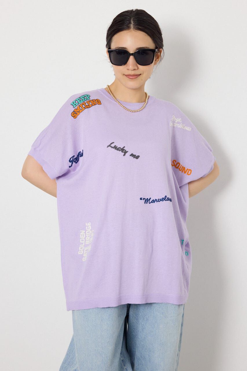 RODEO CROWNS「G.V embroideryニットトップス」|ニット・セーター|L/PUR1