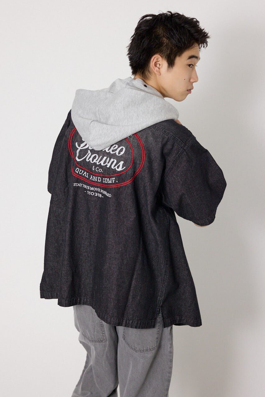 RODEO CROWNS「バックロゴフードデニムシャツ」|シャツ・ブラウス|