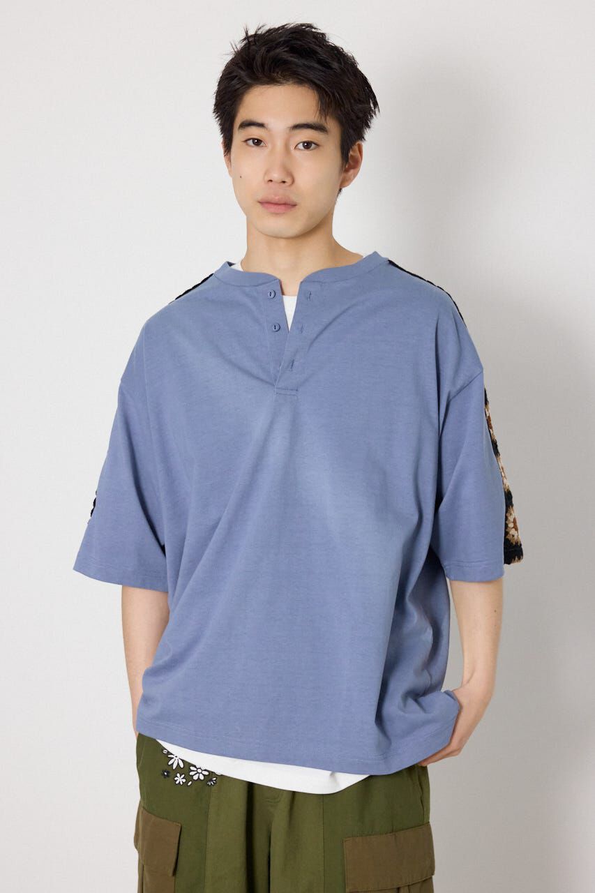 RODEO CROWNS「クロシェラインヘンリーTシャツ」|Tシャツ・カットソー|BLU