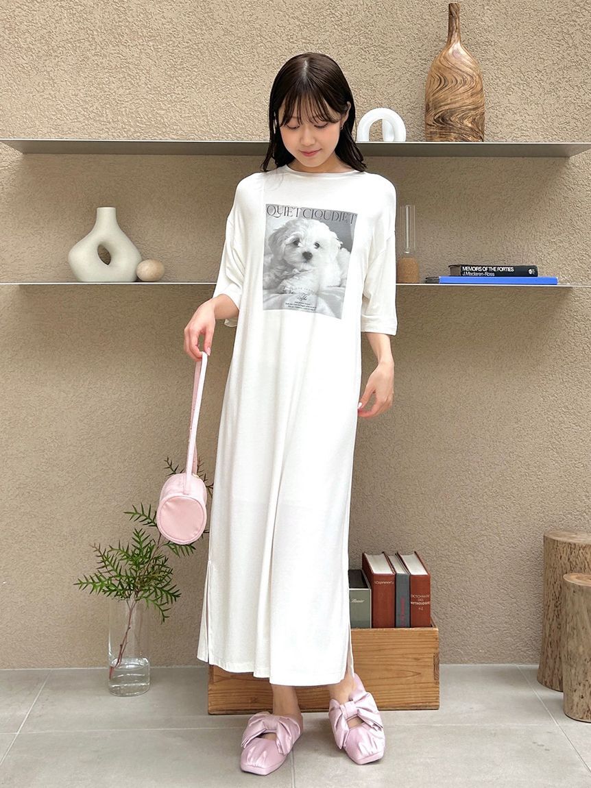 SNIDEL HOME「【接触冷感】DOG Tシャツワンピース」|ルームウェア|