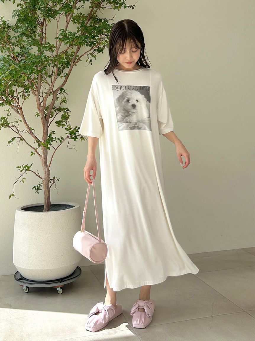 SNIDEL HOME「【接触冷感】DOG Tシャツワンピース」|ルームウェア|