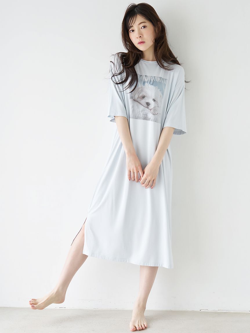 SNIDEL HOME「【接触冷感】DOG Tシャツワンピース」|ルームウェア|
