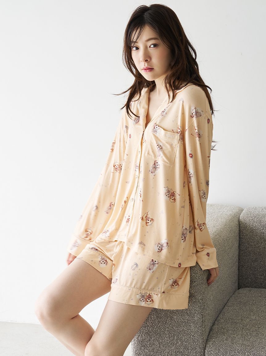 SNIDEL HOME「【WEB限定】【セット商品】DOG開襟シャツ＆カットショートパンツSET」|ルームウェア|