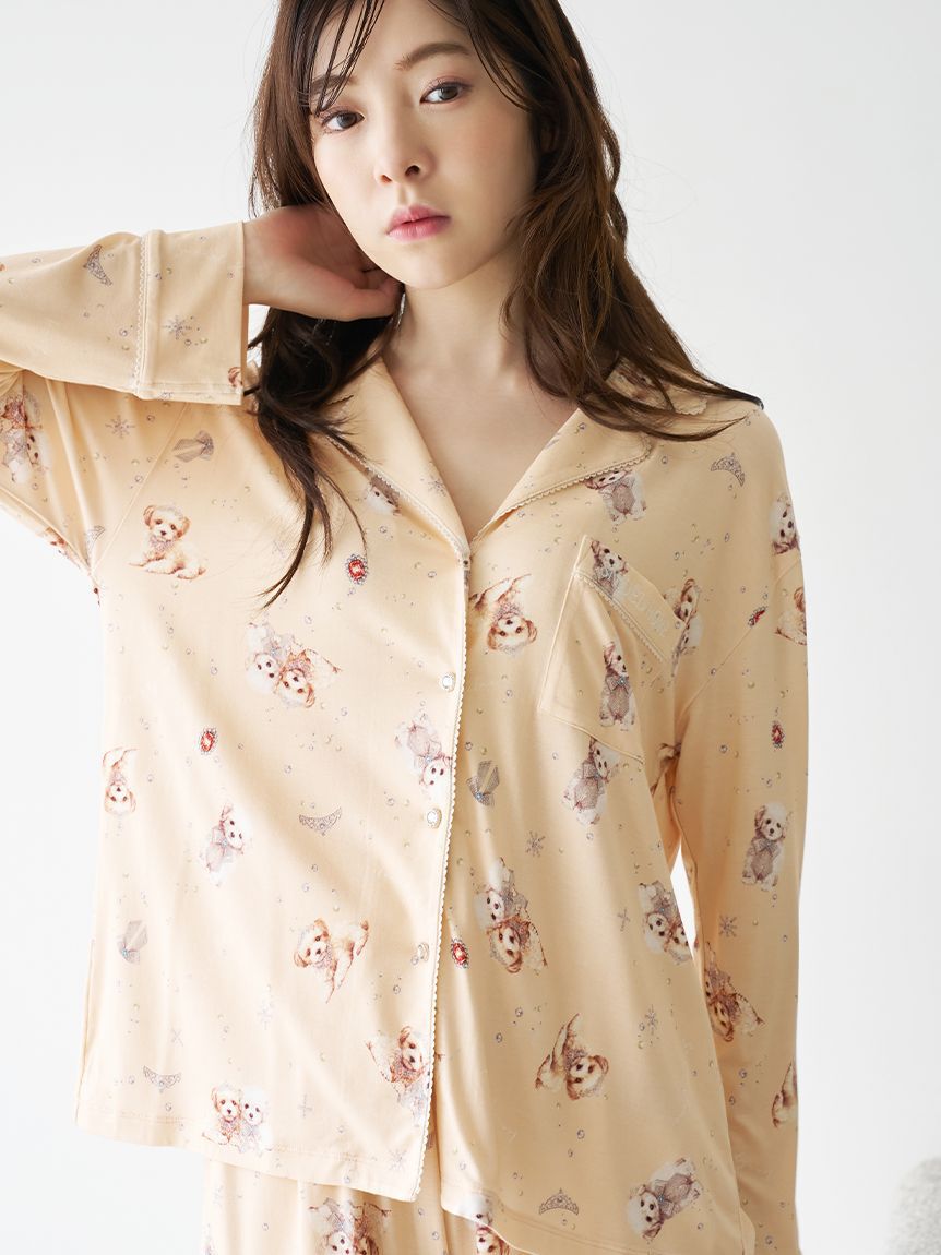 SNIDEL HOME「【WEB限定】【セット商品】DOG開襟シャツ＆カットショートパンツSET」|ルームウェア|