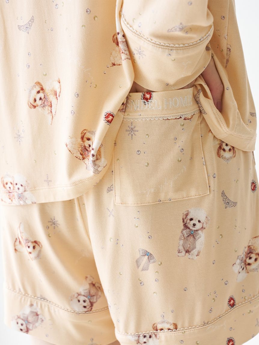 SNIDEL HOME「【WEB限定】【セット商品】DOG開襟シャツ＆カットショートパンツSET」|ルームウェア|