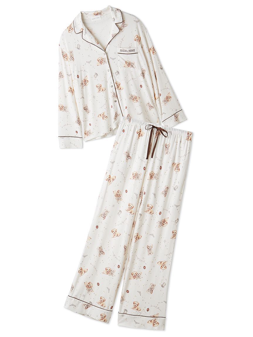 SNIDEL HOME「【WEB限定】【セット商品】DOG開襟シャツ＆カットロングパンツSET」|ルームウェア|IVR
