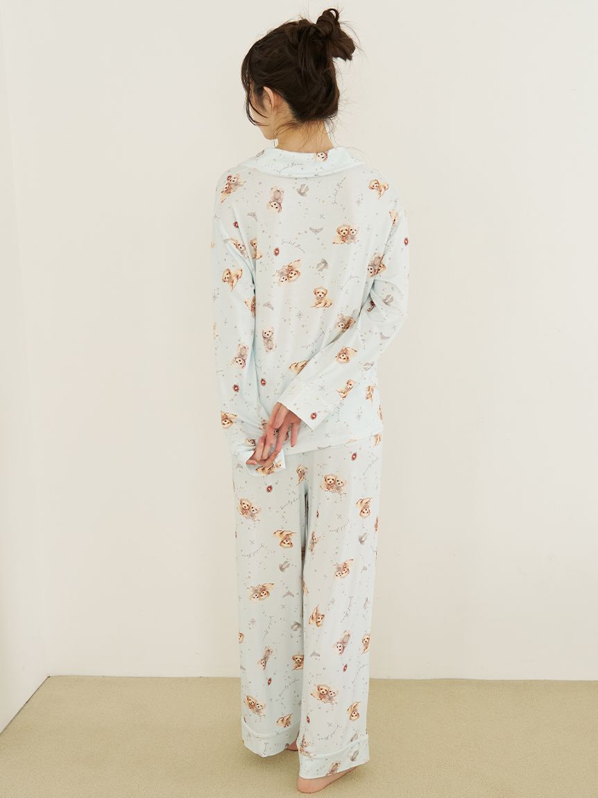SNIDEL HOME「【WEB限定】【セット商品】DOG開襟シャツ＆カットロングパンツSET」|ルームウェア|