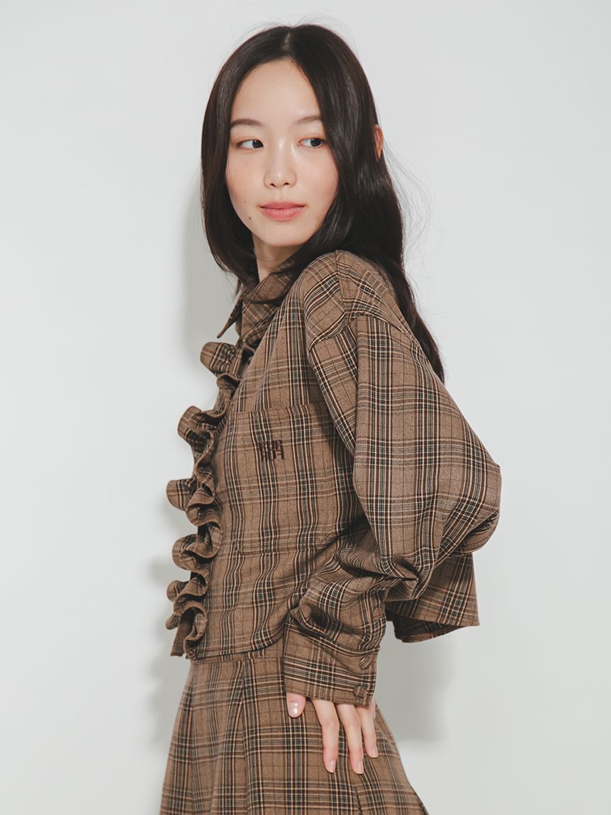 FURFUR「ロゴ刺繍フリルシャツ」|シャツ・ブラウス|