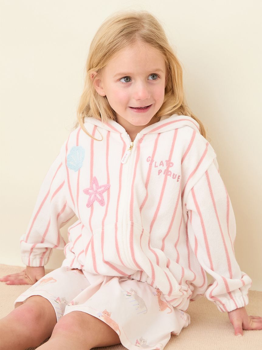 GELATO PIQUE KIDS & BABY「【KIDS】【UVカット】ストライプパイルパーカ」|パーカー|PNK