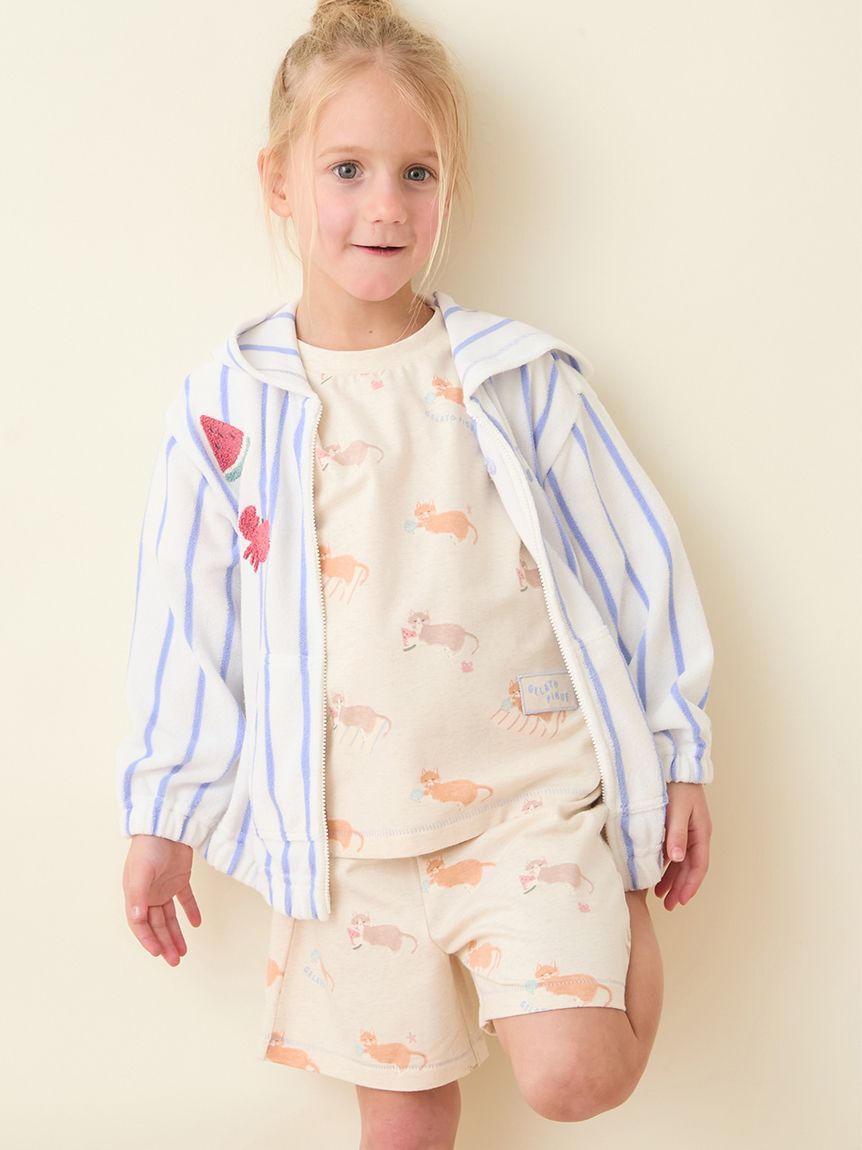 GELATO PIQUE KIDS & BABY「【KIDS】【UVカット】ストライプパイルパーカ」|パーカー|