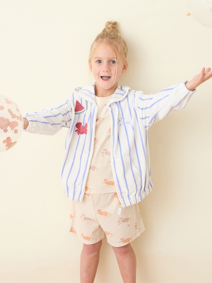 GELATO PIQUE KIDS & BABY「【KIDS】【UVカット】ストライプパイルパーカ」|パーカー|