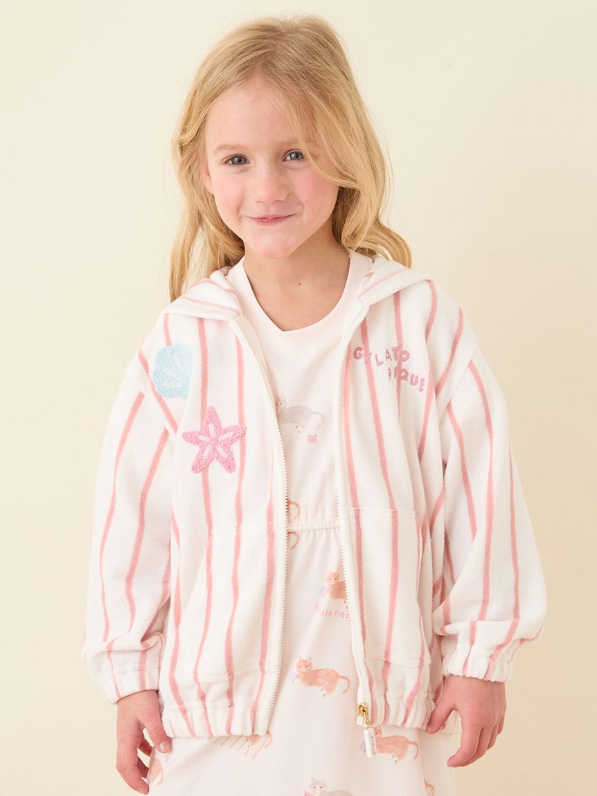 GELATO PIQUE KIDS & BABY「【KIDS】【UVカット】ストライプパイルパーカ」|パーカー|