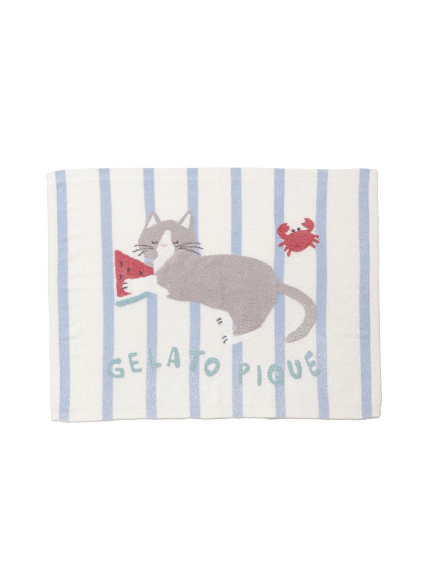 GELATO PIQUE KIDS & BABY「【KIDS】スムーズィーシーサイドキャットジャガードブランケット」|ブランケット|BLU
