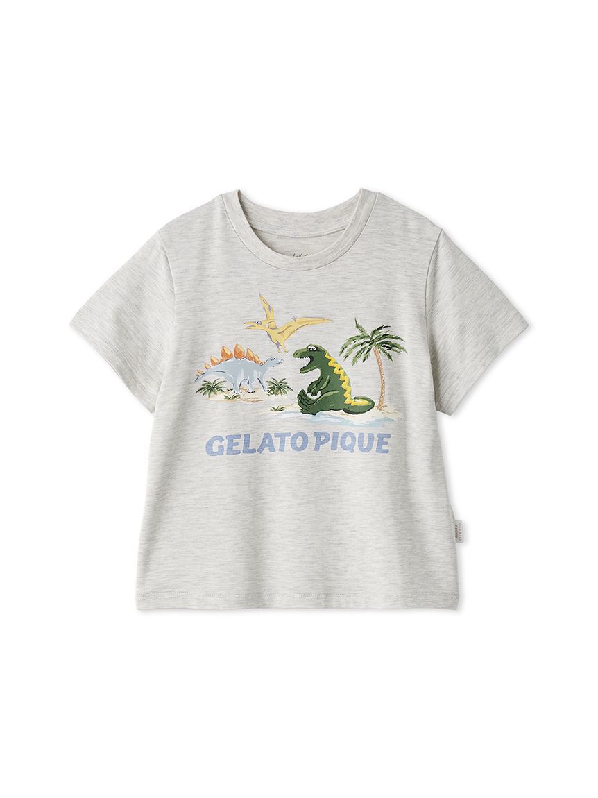 GELATO PIQUE KIDS & BABY「【KIDS】【接触冷感】スリーピングダイナソーワンポイントTシャツ」|ルームウェア|