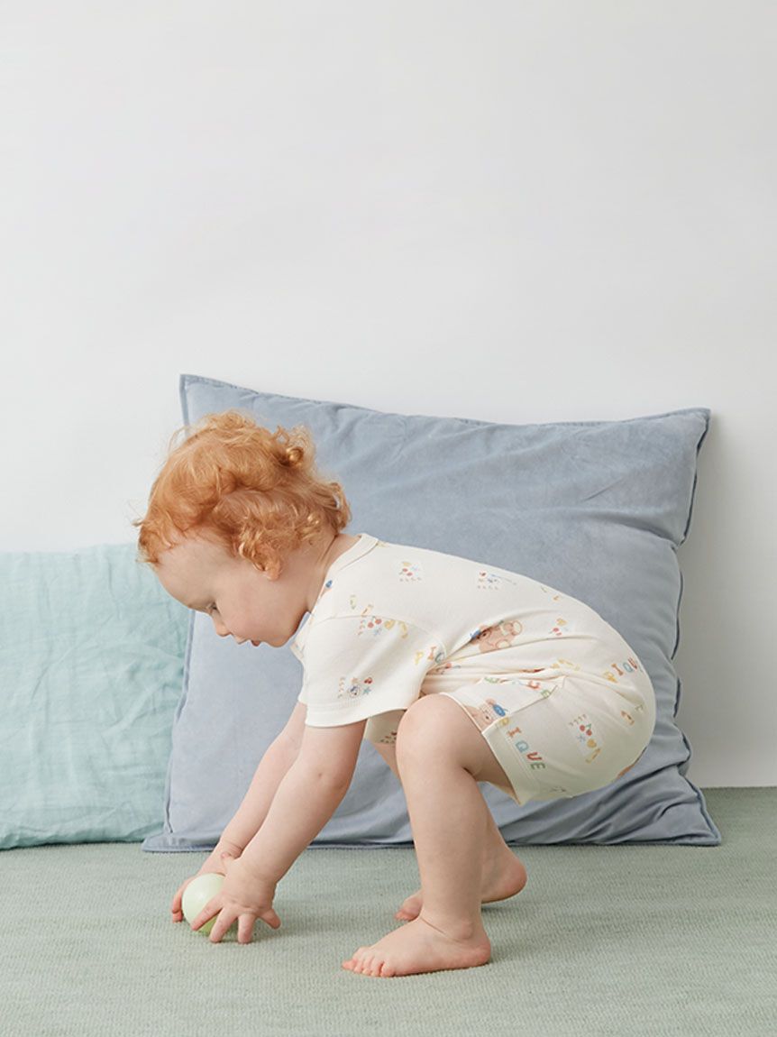 GELATO PIQUE KIDS & BABY「【BABY】ドローイングベア柄ロンパース」|ロンパース|