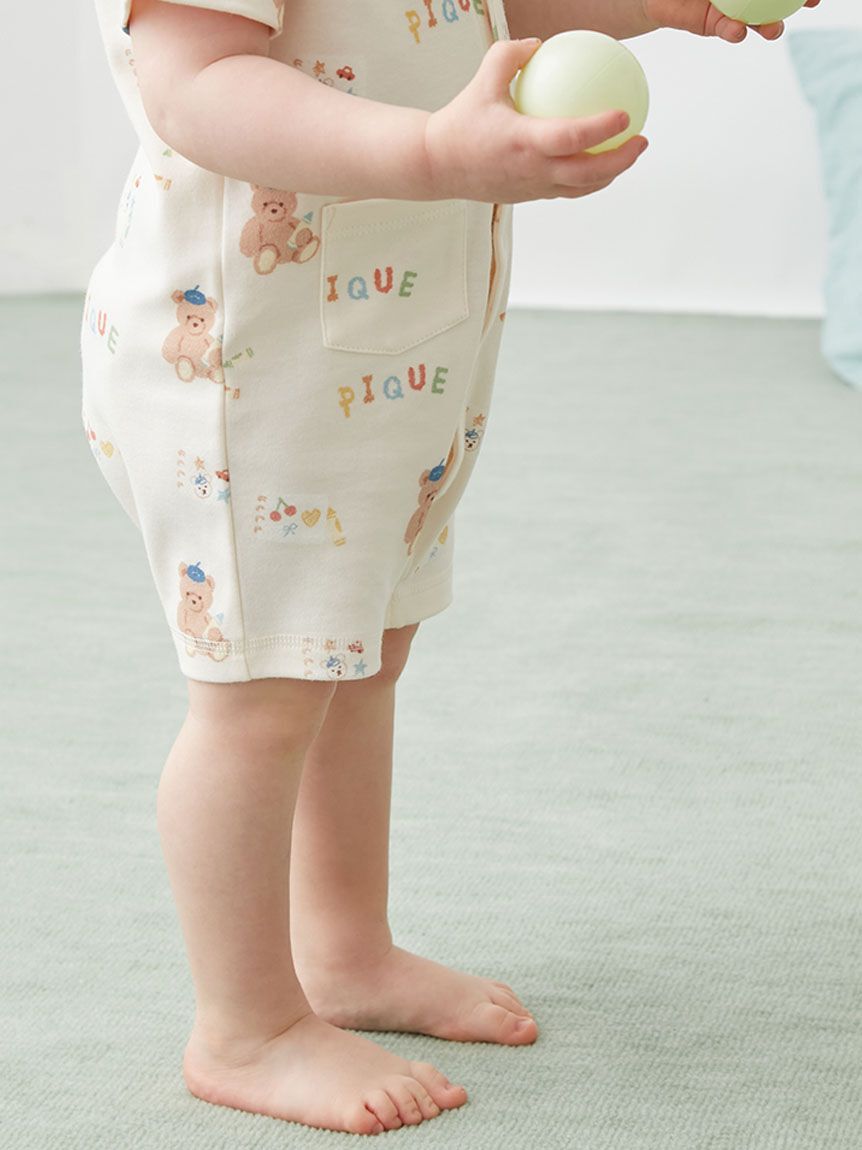 GELATO PIQUE KIDS & BABY「【BABY】ドローイングベア柄ロンパース」|ロンパース|
