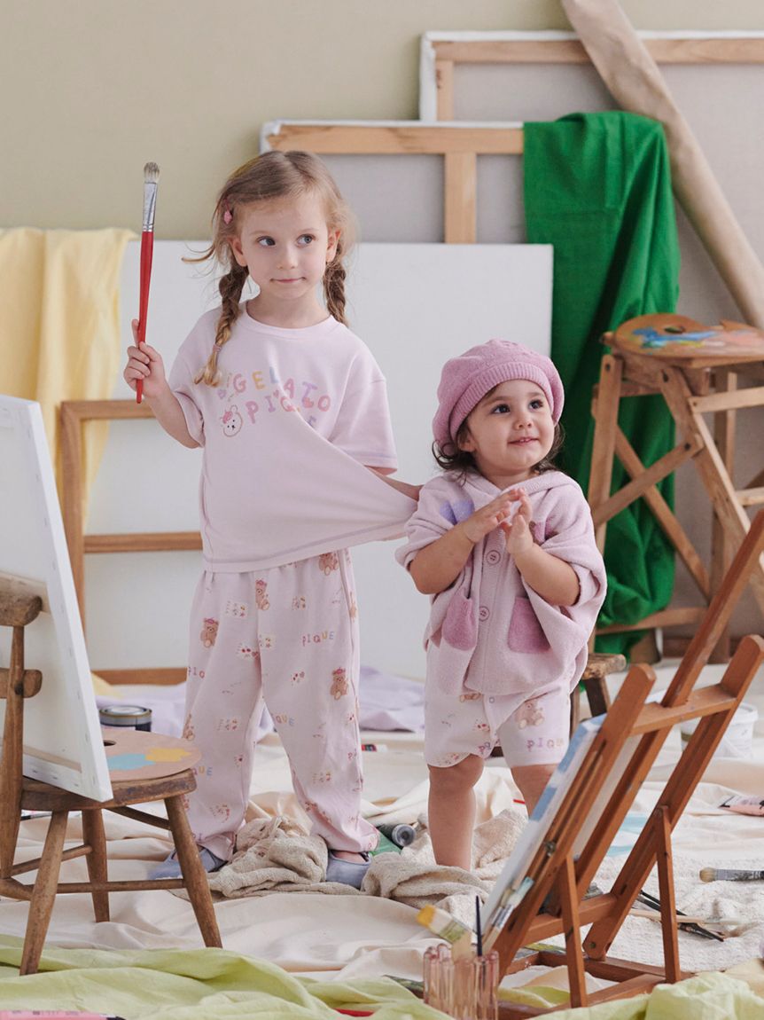 GELATO PIQUE KIDS & BABY「【BABY】ドローイングベア柄ロンパース」|ロンパース|