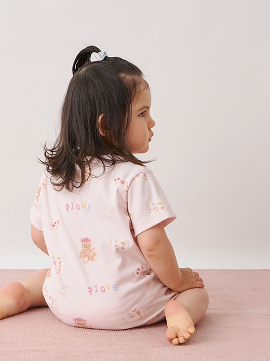 GELATO PIQUE KIDS & BABY「【BABY】ドローイングベア柄ロンパース」|ロンパース|