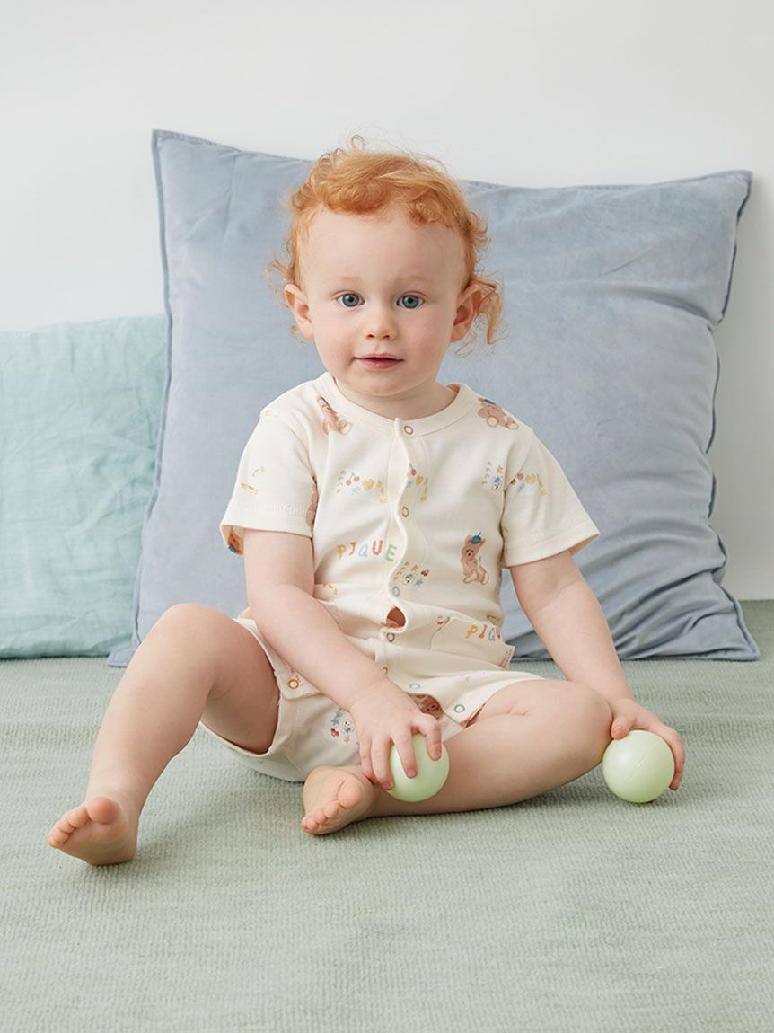 GELATO PIQUE KIDS & BABY「【BABY】ドローイングベア柄ロンパース」|ロンパース|